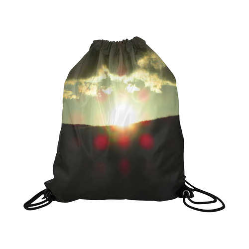 Sunset over the hill Large Drawstring Bag Model 1604 (Twin Sides)  16.5"(W) * 19.3"(H)