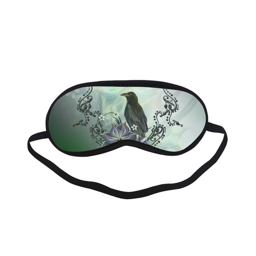 Raven with flowers Sleeping Mask