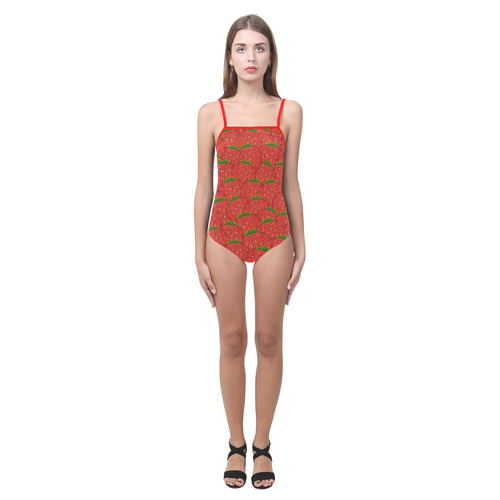 Strawberry Patch Strap Swimsuit ( Model S05)