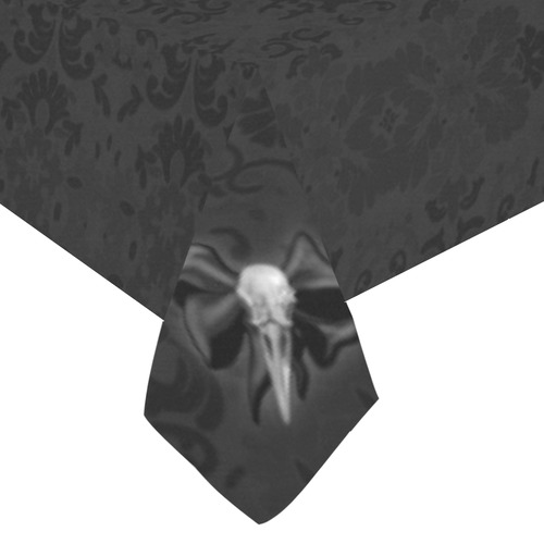 Raven Skull Roses Gothic Print Cotton Linen Tablecloth 60"x120"