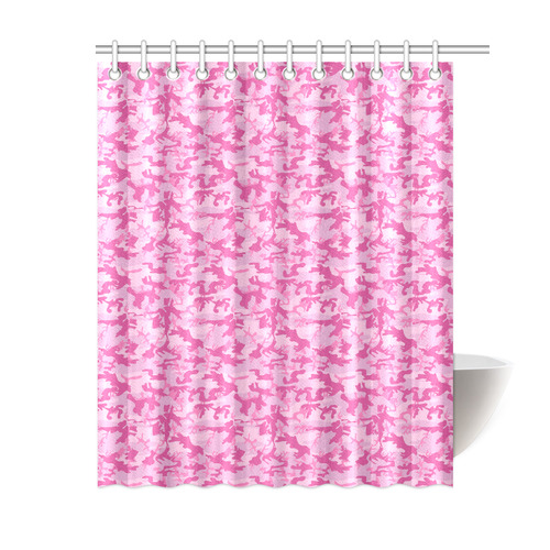Shocking Pink Camouflage Pattern Shower Curtain 60 X72 Id