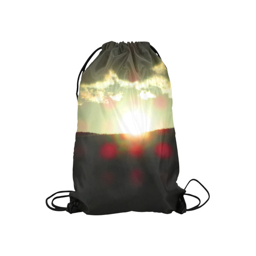 Sunset over the hill Small Drawstring Bag Model 1604 (Twin Sides) 11"(W) * 17.7"(H)