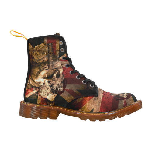 Grunge Skull and British Flag Martin Boots For Men Model 1203H