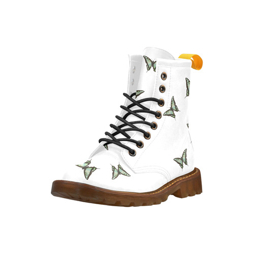 Graphium cloanthus butterflies painting High Grade PU Leather Martin Boots For Women Model 402H