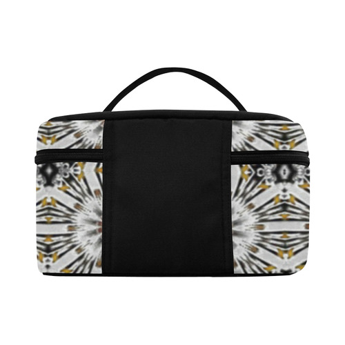 White Black and Tan Geometric Lunch Bag/Large (Model 1658)