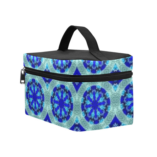 Teal Blue Geometric Lunch Bag/Large (Model 1658)