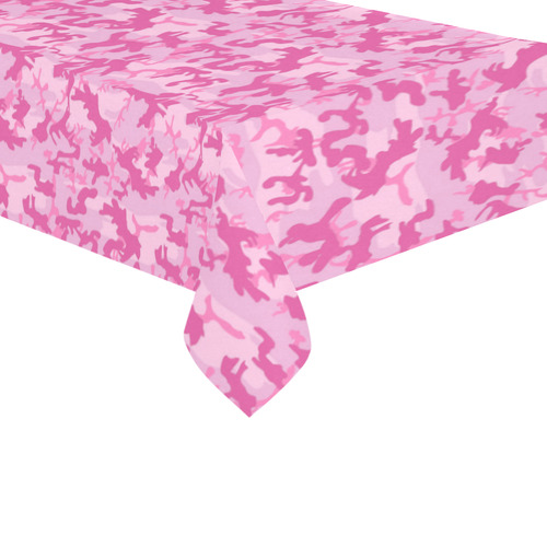 Shocking Pink Camouflage Pattern Cotton Linen Tablecloth 60"x 104"