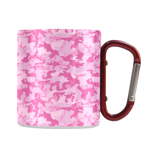 Shocking Pink Camouflage Pattern Classic Insulated Mug(10.3OZ)