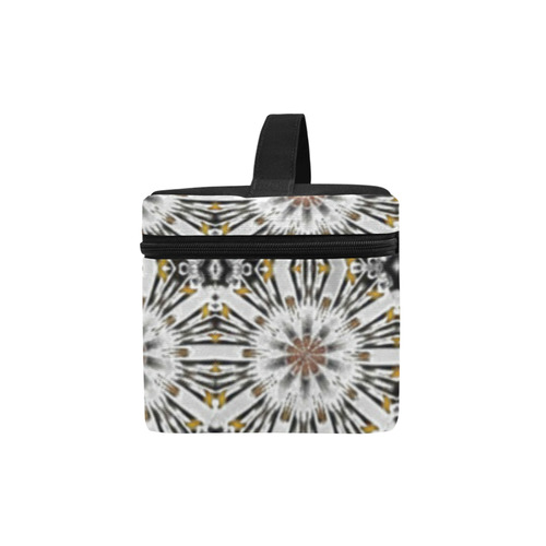 White Black and Tan Geometric Lunch Bag/Large (Model 1658)