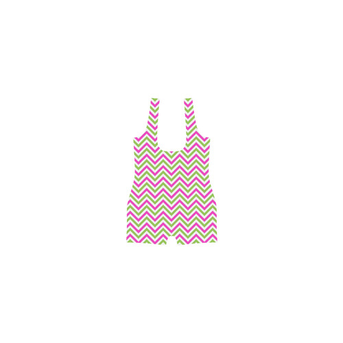 Pink Green White Chevron Classic One Piece Swimwear (Model S03)