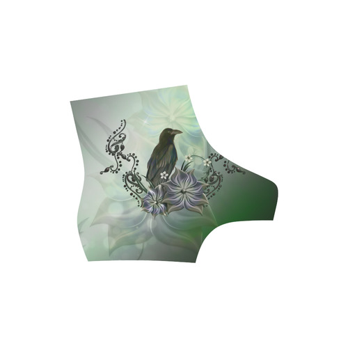 Raven with flowers High Grade PU Leather Martin Boots For Men Model 402H