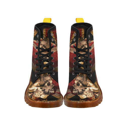 Grunge Skull and British Flag Martin Boots For Men Model 1203H