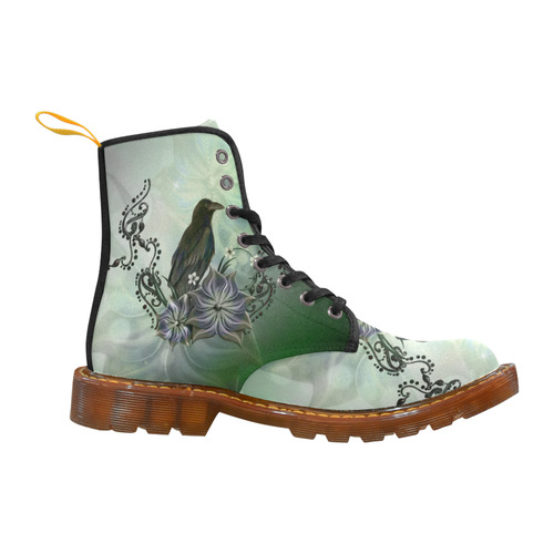 Raven with flowers Martin Boots For Men Model 1203H