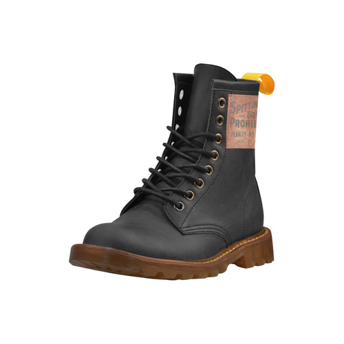 Spitting prohibited, penalty, photo High Grade PU Leather Martin Boots For Women Model 402H