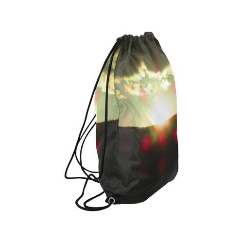 Sunset over the hill Small Drawstring Bag Model 1604 (Twin Sides) 11"(W) * 17.7"(H)