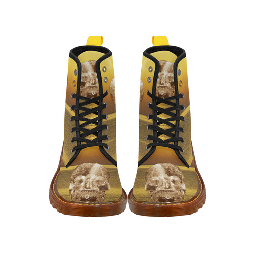 Crystal Skull Gold Martin Boots For Men Model 1203H