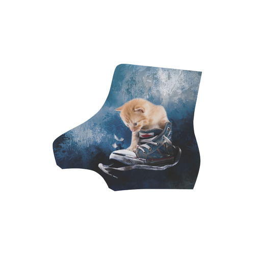 Cute painted red kitten plays in sneakers Martin Boots For Men Model 1203H