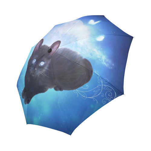 Cute little back kitten Auto-Foldable Umbrella (Model U04)