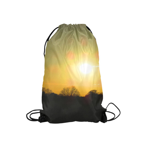 Golden sunset Small Drawstring Bag Model 1604 (Twin Sides) 11"(W) * 17.7"(H)