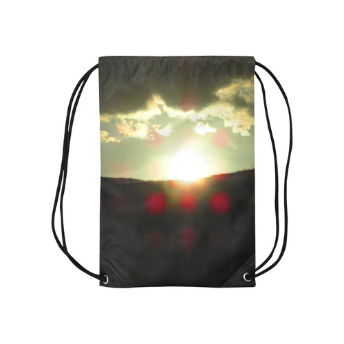 Sunset over the hill Small Drawstring Bag Model 1604 (Twin Sides) 11"(W) * 17.7"(H)