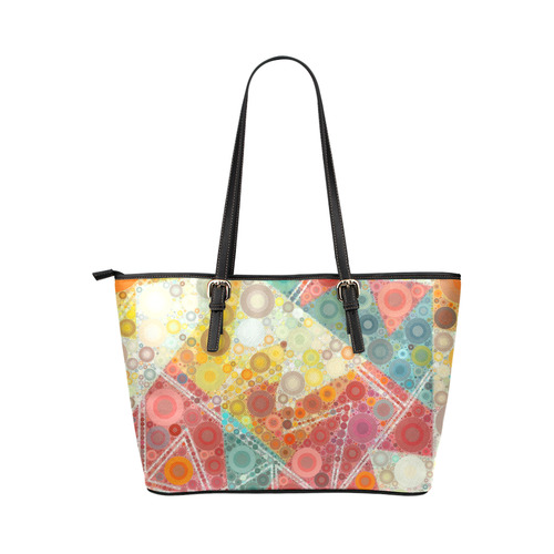 Hazy Summer Days Leather Tote Bag/Small (Model 1651)
