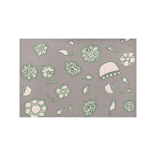 floral gray and green Placemat 12’’ x 18’’ (Set of 6)