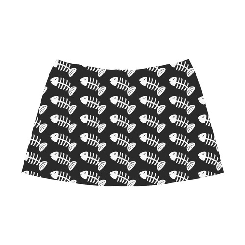 Fish Bones Pattern Mnemosyne Women's Crepe Skirt (Model D16)