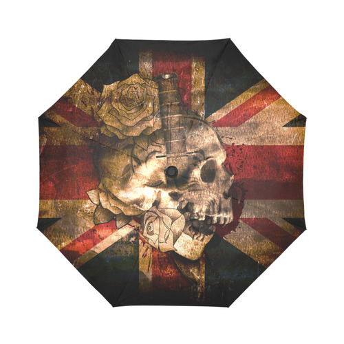 Grunge Skull and British Flag Auto-Foldable Umbrella (Model U04)