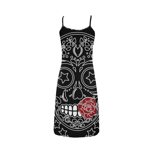 Sugar Skull Red Rose Alcestis Slip Dress (Model D05)