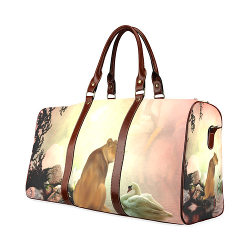 Awesome lioness in a fantasy world Waterproof Travel Bag/Small (Model 1639)