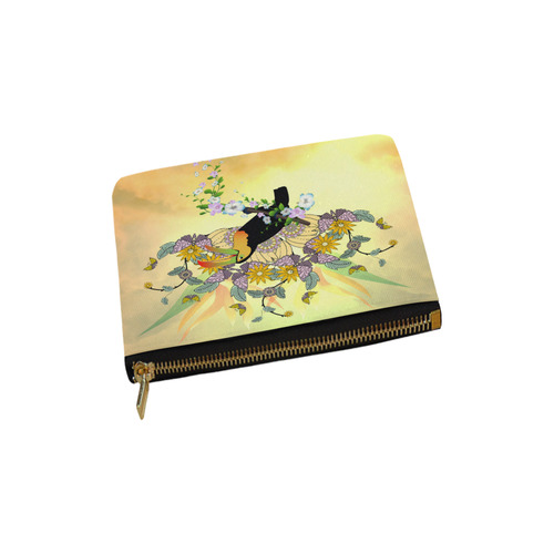 Toucan with flowers Carry-All Pouch 6''x5''