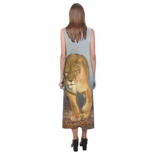 Wonderful lioness Phaedra Sleeveless Open Fork Long Dress (Model D08)
