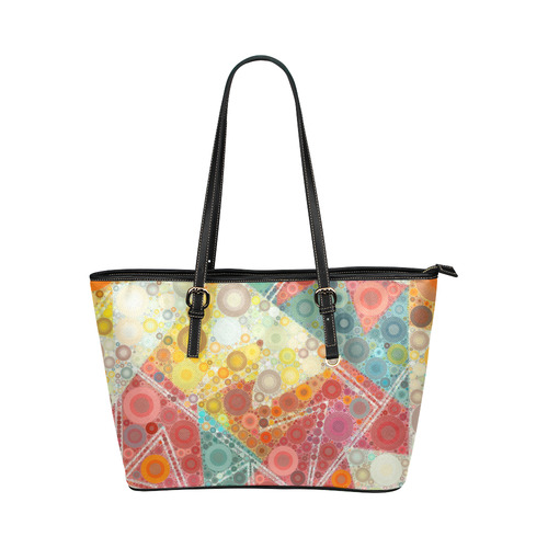 Hazy Summer Days Leather Tote Bag/Small (Model 1651)