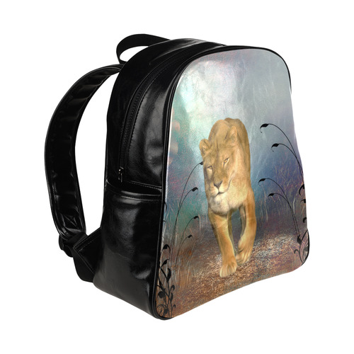 Wonderful lioness Multi-Pockets Backpack (Model 1636)
