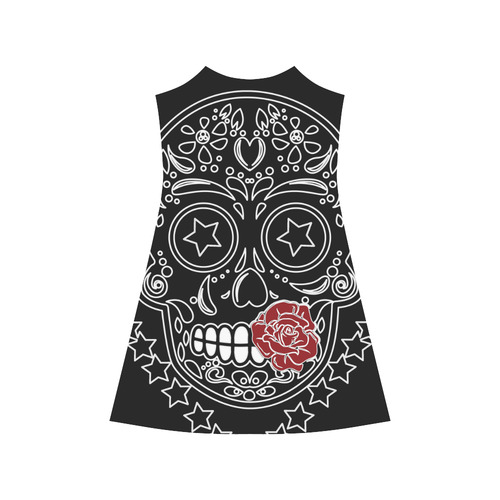 Sugar Skull Red Rose Alcestis Slip Dress (Model D05)