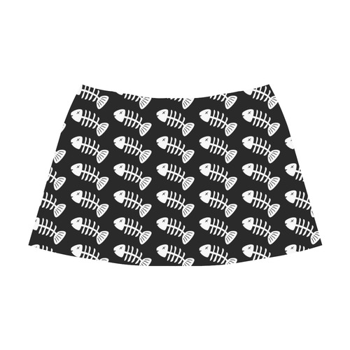 Fish Bones Pattern Mnemosyne Women's Crepe Skirt (Model D16)