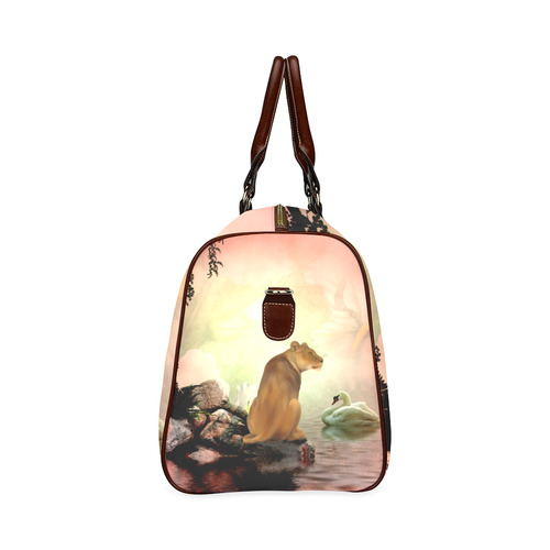 Awesome lioness in a fantasy world Waterproof Travel Bag/Small (Model 1639)