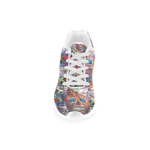 Colorfully Flower Power Skull Grunge Pattern Women’s Running Shoes (Model 020)