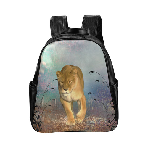 Wonderful lioness Multi-Pockets Backpack (Model 1636)