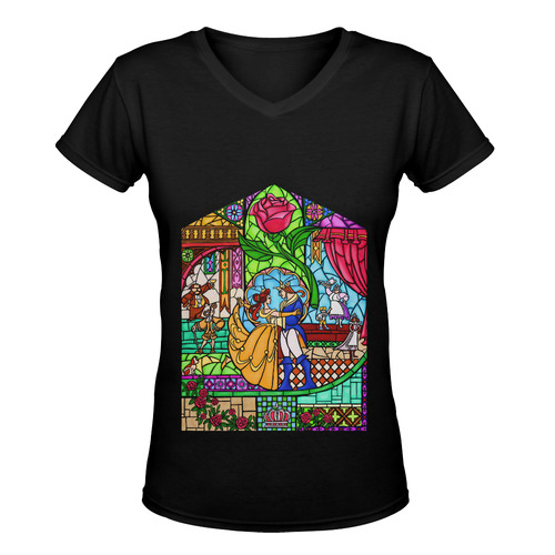 Happily Ever After 1 Women's Deep V-neck T-shirt (Model T19)