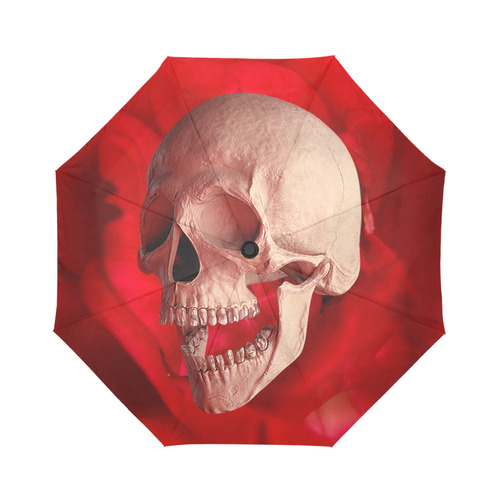 Funny Skull and Red Rose Auto-Foldable Umbrella (Model U04)