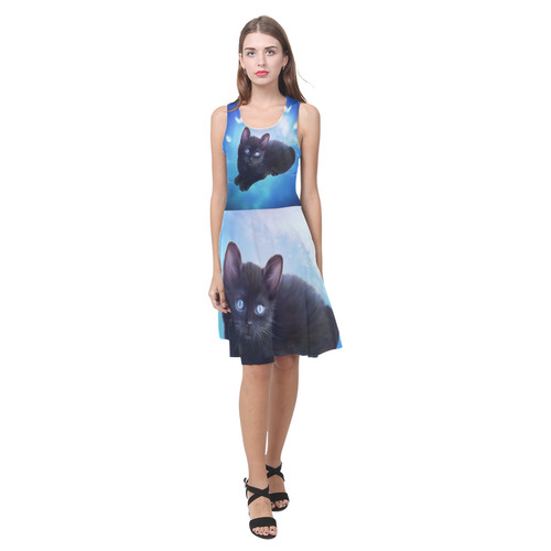 Cute little back kitten Atalanta Casual Sundress(Model D04)