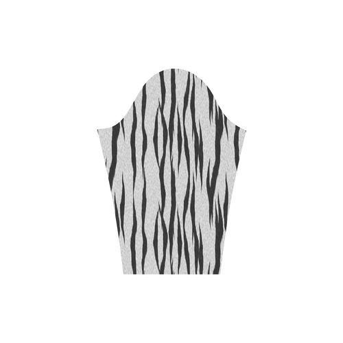 A Trendy Black Silver Big Cat Fur Texture Round Collar Dress (D22)