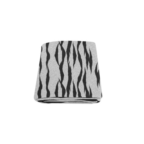 A Trendy Black Silver Big Cat Fur Texture Blanket 50"x60"