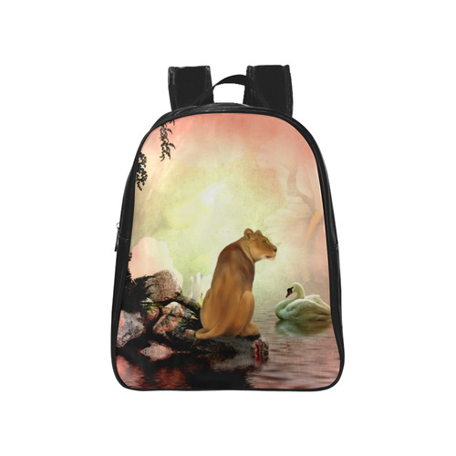 Awesome lioness in a fantasy world School Backpack (Model 1601)(Small)