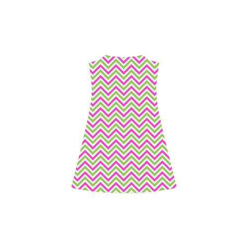 Pink Green White Chevron Alcestis Slip Dress (Model D05)