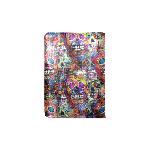 Colorfully Flower Power Skull Grunge Pattern Custom NoteBook A5