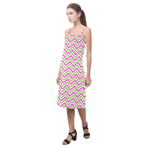 Pink Green White Chevron Alcestis Slip Dress (Model D05)