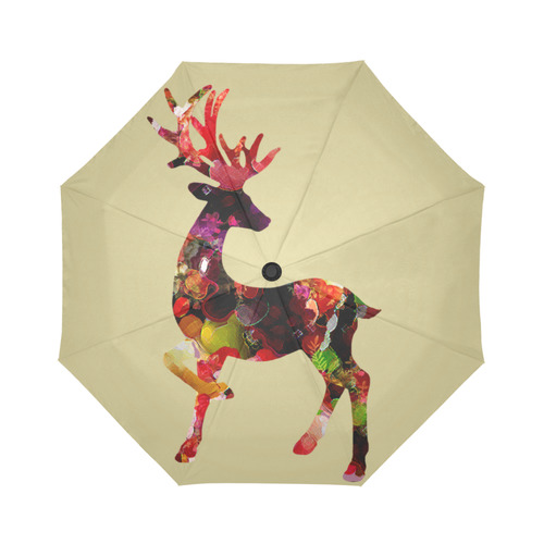 Abstract Floral Deer 2 Auto-Foldable Umbrella (Model U04)