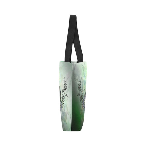 Raven with flowers Canvas Tote Bag (Model 1657)